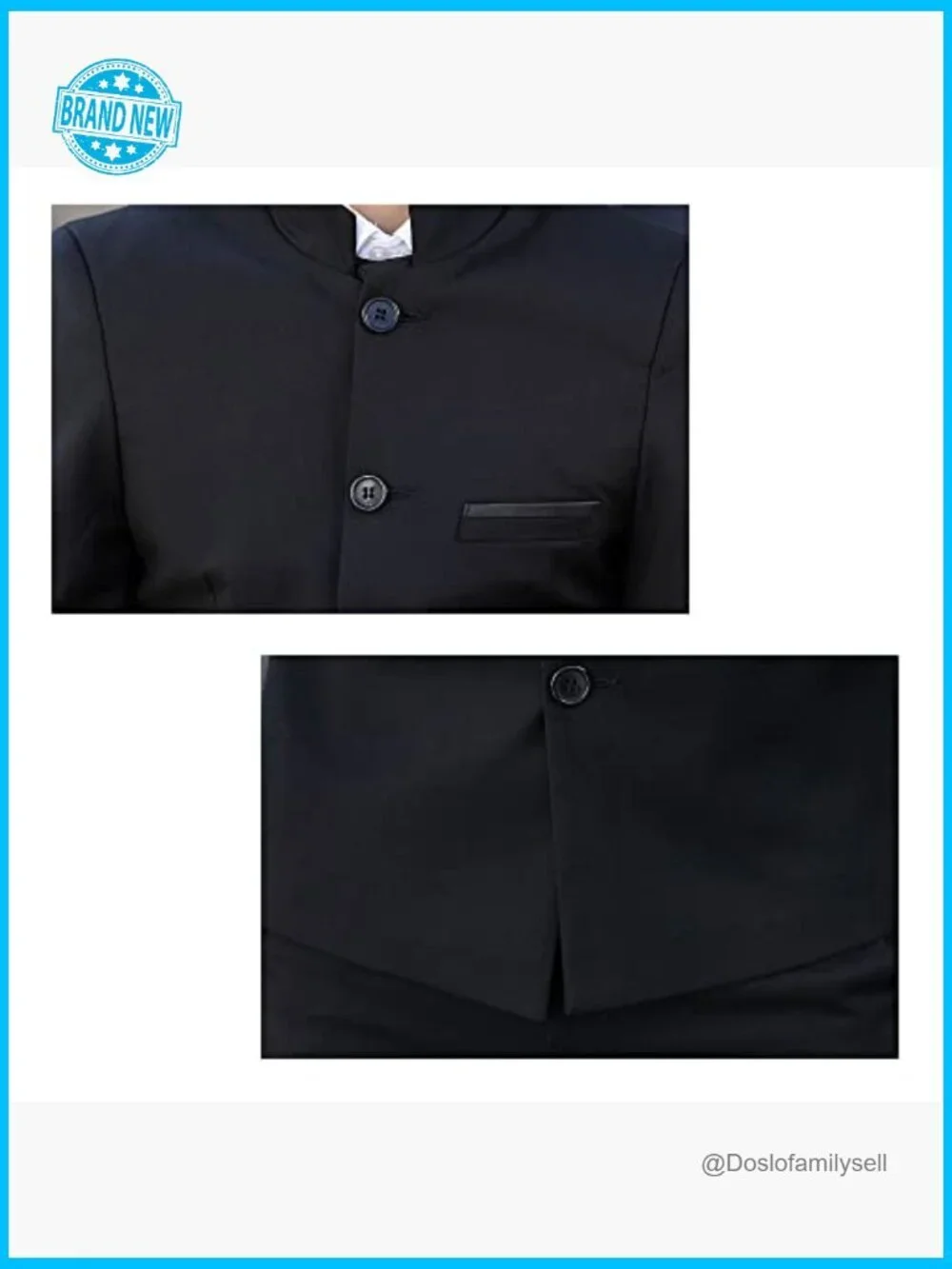 Slim Fit Mandarin Collar Sport Coat Blazer Business Casual Wedding Prom
